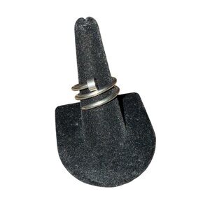 Silver Tine Triple Band Stainless Steel Ring